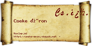 Cseke Áron névjegykártya